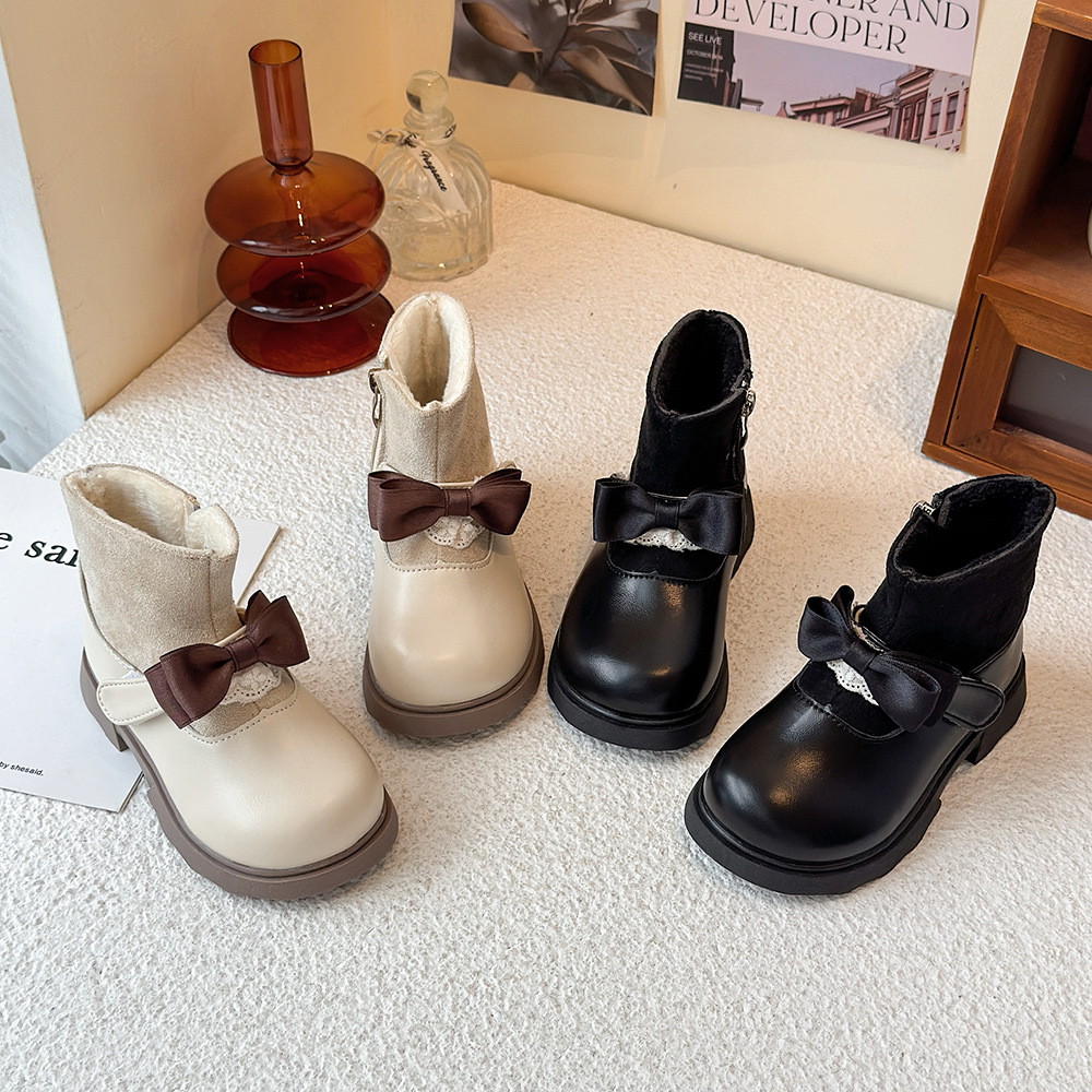 女童棉靴2025冬季跨境新款宝宝时尚洋气靴子加绒保暖女孩公主短靴