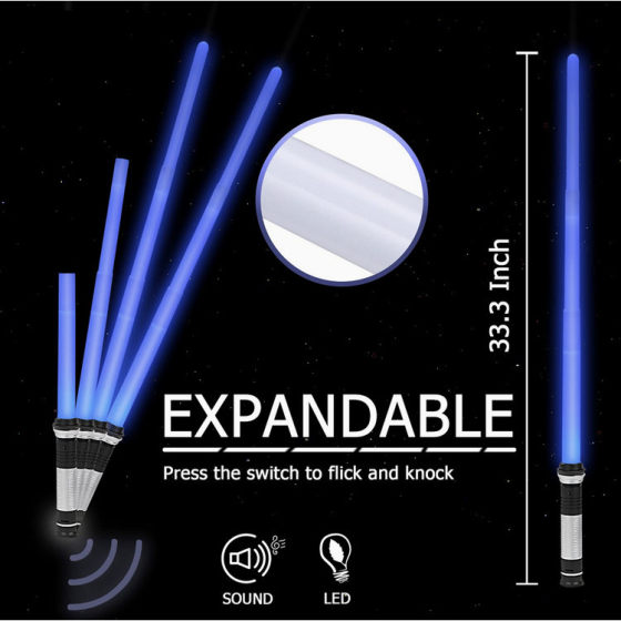Star Lightsaber War Double Head Flash Sword Boy Toy Laser Glow Stick Glow Stick Telescopic Lightsaber Amazon