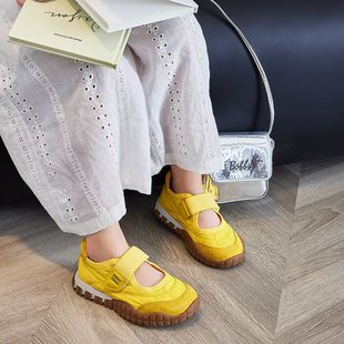 2025 New Summer Style Girls' Simple Shallow Mouth Mary Jane Forrest Gump Shoes Versatile Breathable Girls' Moral Training Shoes Casual Shoes