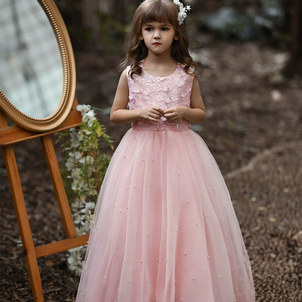 Children's wedding dress, small princess costume, evening dress, tutu skirt, European style