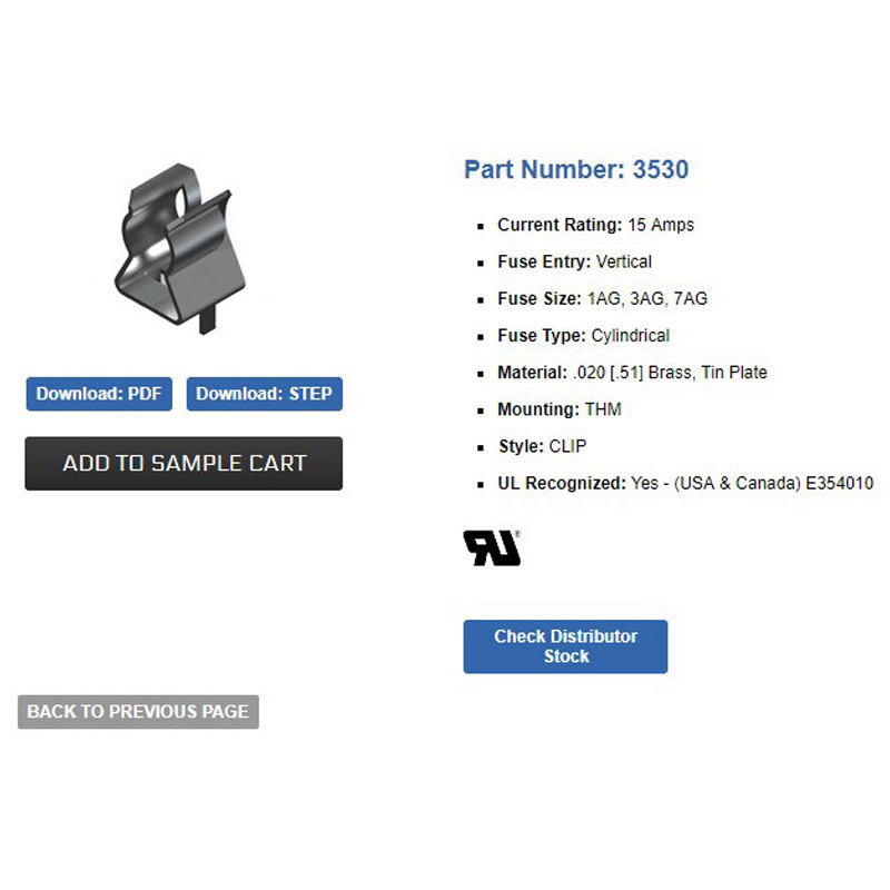 KEYSTONE ELECTRONICS 3530 易安装模块化汽车叶片式保险丝座