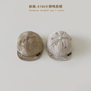 秋南 韩国宝宝帽子2026ins新款春秋可爱小熊渔夫帽软檐儿童鸭舌帽