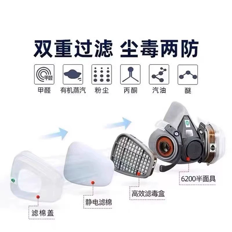 M6200 противогаз маска аэрозольная краска пыленепроницаемая порошковая краска специальная химическая органическая газовая промышленная полномасштабная крышка