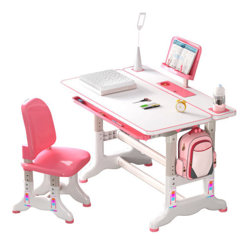 Adjustable Height Children's Learning Desk with Posture Correction Chair Set for Primary School Students, Writing and Homework Desk Kit