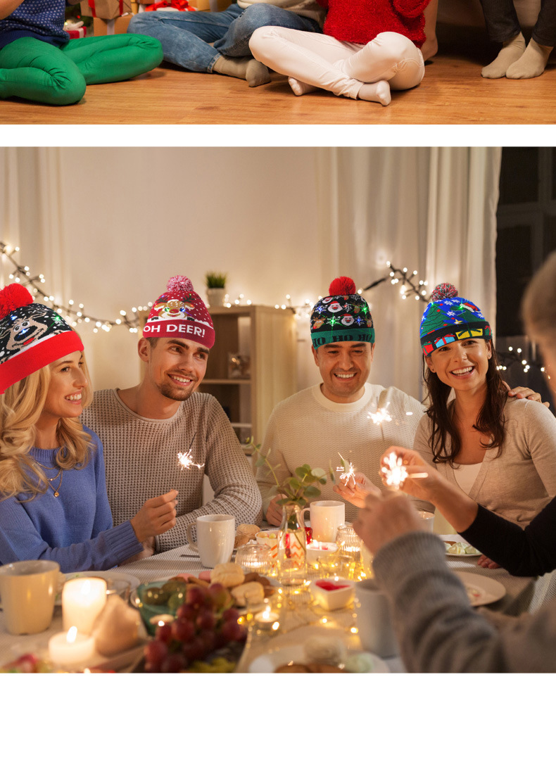 Unisex Cute Snowman Elk Eaveless Wool Racer cap display picture 4