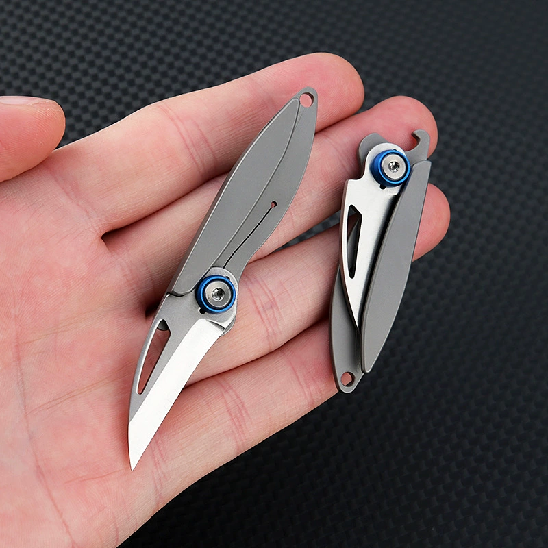 Metal sharp small pocket knife, keychain, bottle opener