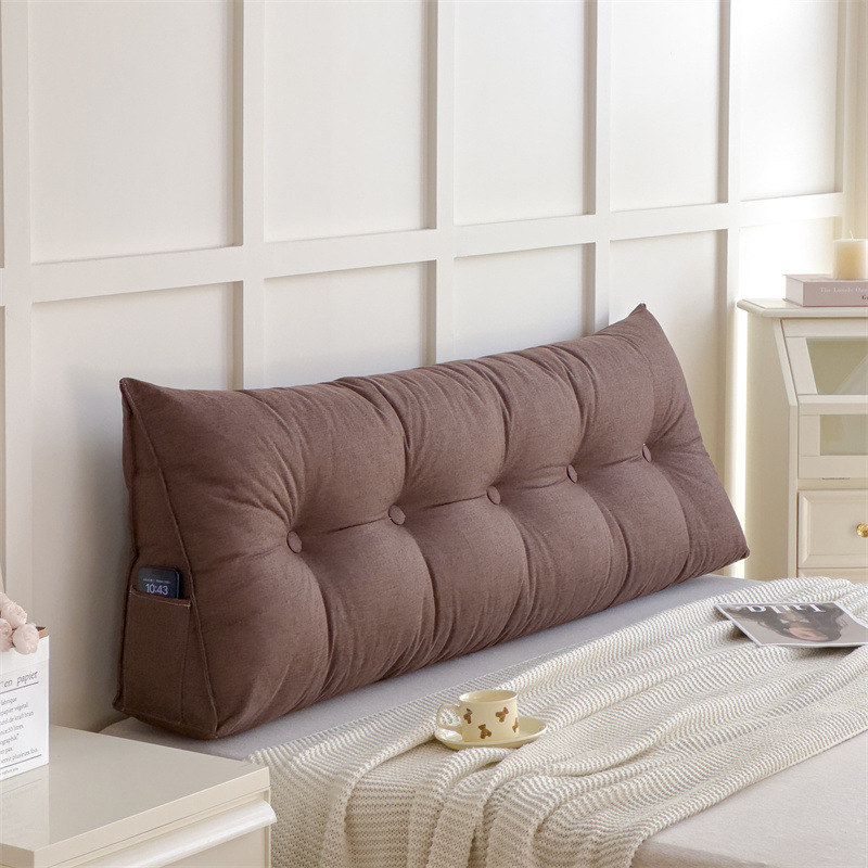 綿麻のベッドのない柔らかいバッグのクッションの大きい背もたれのクッションの2024新型のベッドの枕の三角の畳は直接壁に寄りかかっています。