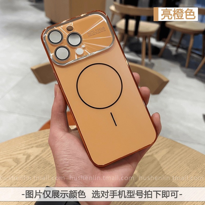 适用iPhone17手机壳镭射镜头大视窗细圈磁吸苹果16原机色磨砂硬套|undefined