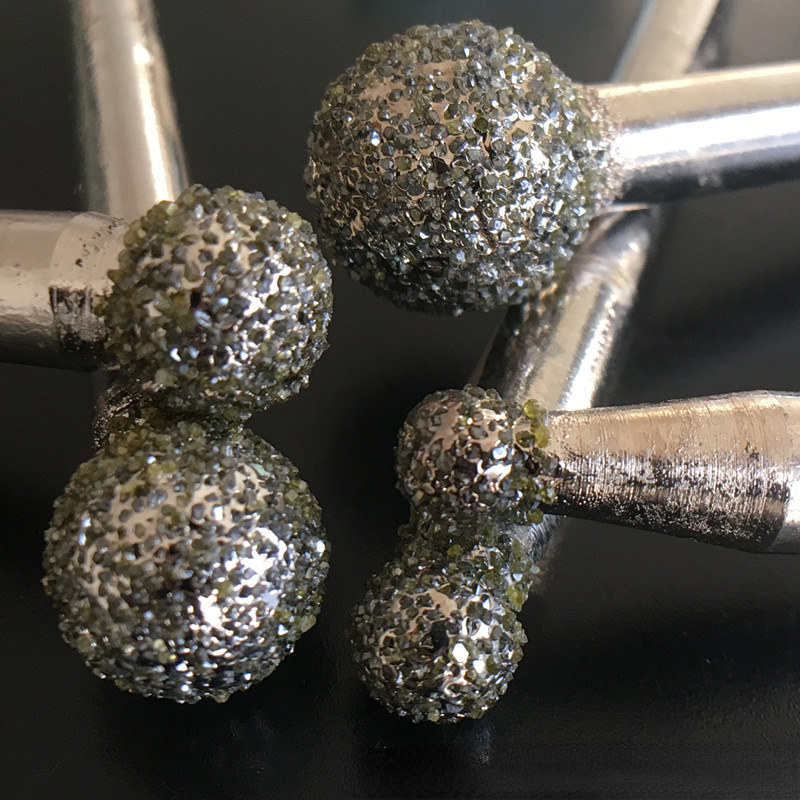 圆球电镀金刚石磨头36目粗砂6mm柄金属石材研磨磨棒