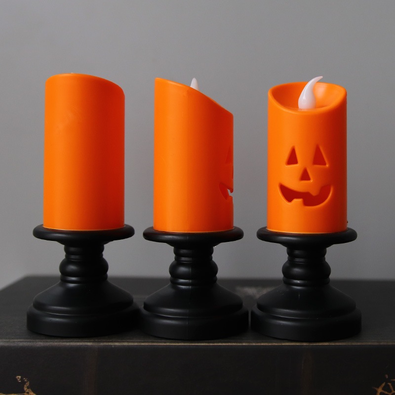 Halloween calabaza lámpara candelabro fiesta fantasma bar atmósfera decoración props lámpara de noche LED decoración de lámpara de vela electrónica
