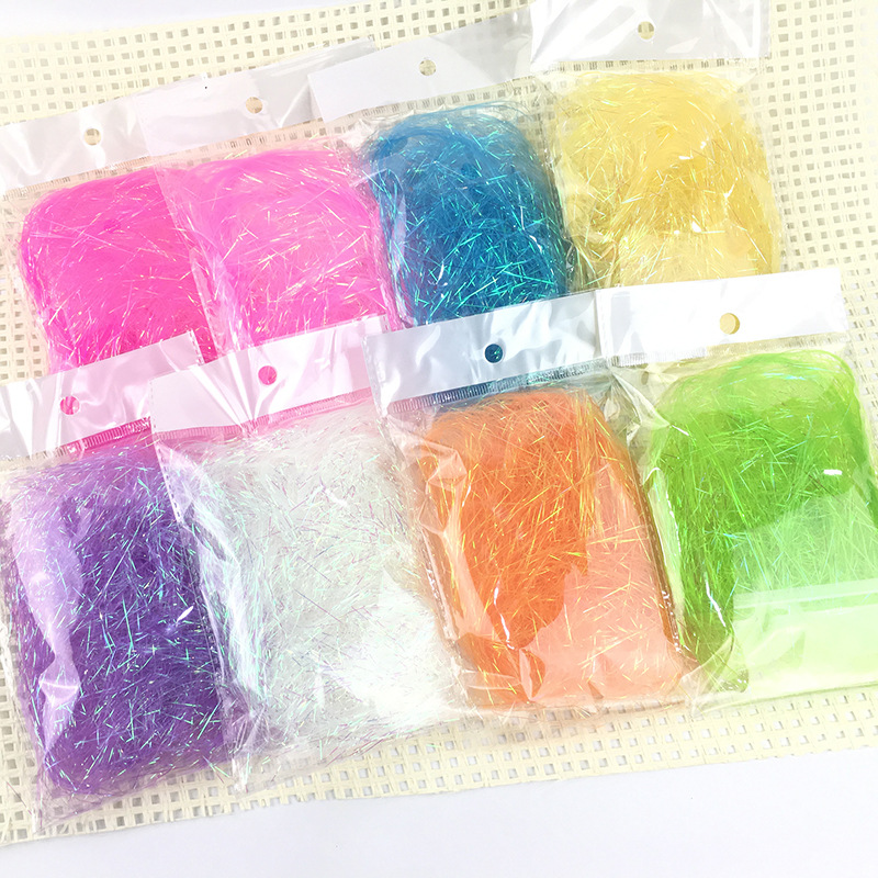 1mm直线幻彩丝8g/包 化妆品饰品礼物品盒装饰填充柜台铺垫材料