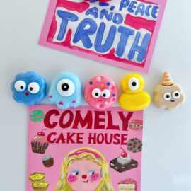 创意大眼呆萌怪兽彩色冰箱贴洞洞板装饰入户门磁铁磁力贴吸铁石