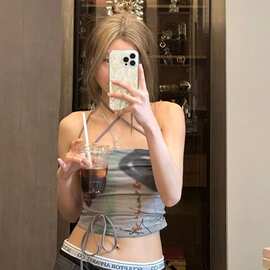 抹胸短款小复古内搭美式挂脖吊带背心女夏辣妹上衣外穿季法式甜辣