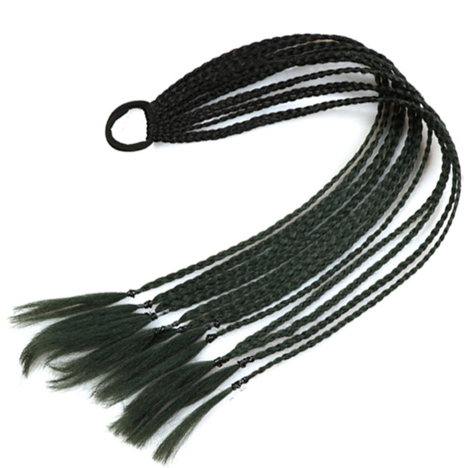 Trenzas de color de tres hebras de cola de caballo de tela de alta temperatura de seda sucia trenzas de cabello tipo peluca