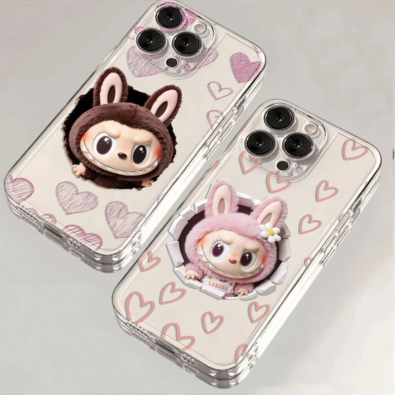 Labubu 落下防止透明携帯電話ケースは、Apple Huawei Xiaomi OPPO OnePlus vivo Honor に適しています。|undefined