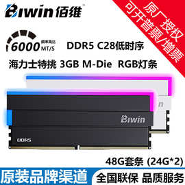 佰维48G(24G×2)套装 DDR5 6000频率台式机内存 DW100RGB灯条C28