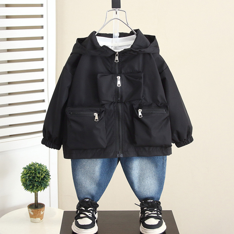 6065 Chaqueta para niños Ropa de otoño Chaquetas de primavera y otoño para niños Calle frita 2024 Chaqueta con capucha de otoño del tesoro para hombres de nuevo estilo