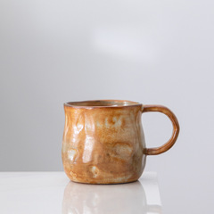 志野焼薪焼き粗陶器コーヒーカップ水カップ手絞りセラミック高価値セラミックカップティーカップアフタヌーンティーカップ複合