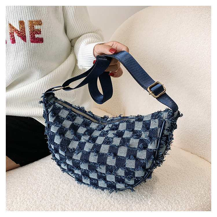 Denim Patchwork Shoulder Crossbody Bag For Women Stylish Canvas_voghion.com