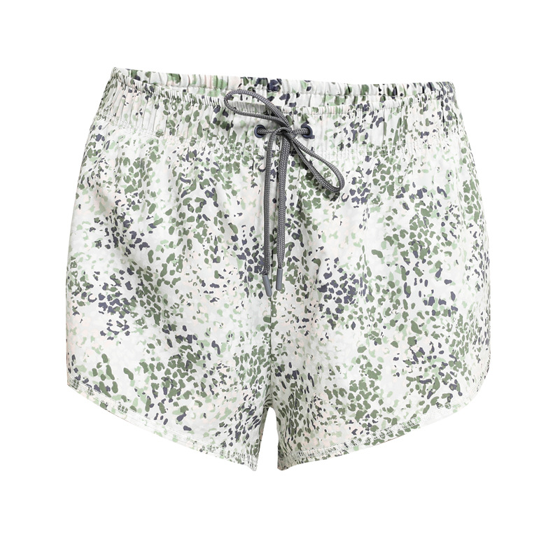 Nuevos pantalones cortos deportivos florales europeos y americanos anti-exposición de las mujeres falsos de dos piezas sueltos de secado rápido transpirable correr fitness yoga Pantalones