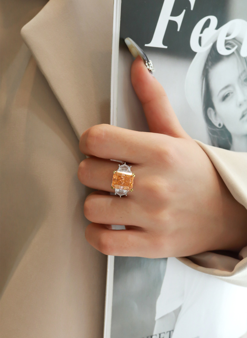 Fashion Geometric Sterling Silver Inlay Zircon Rings 1 Piece