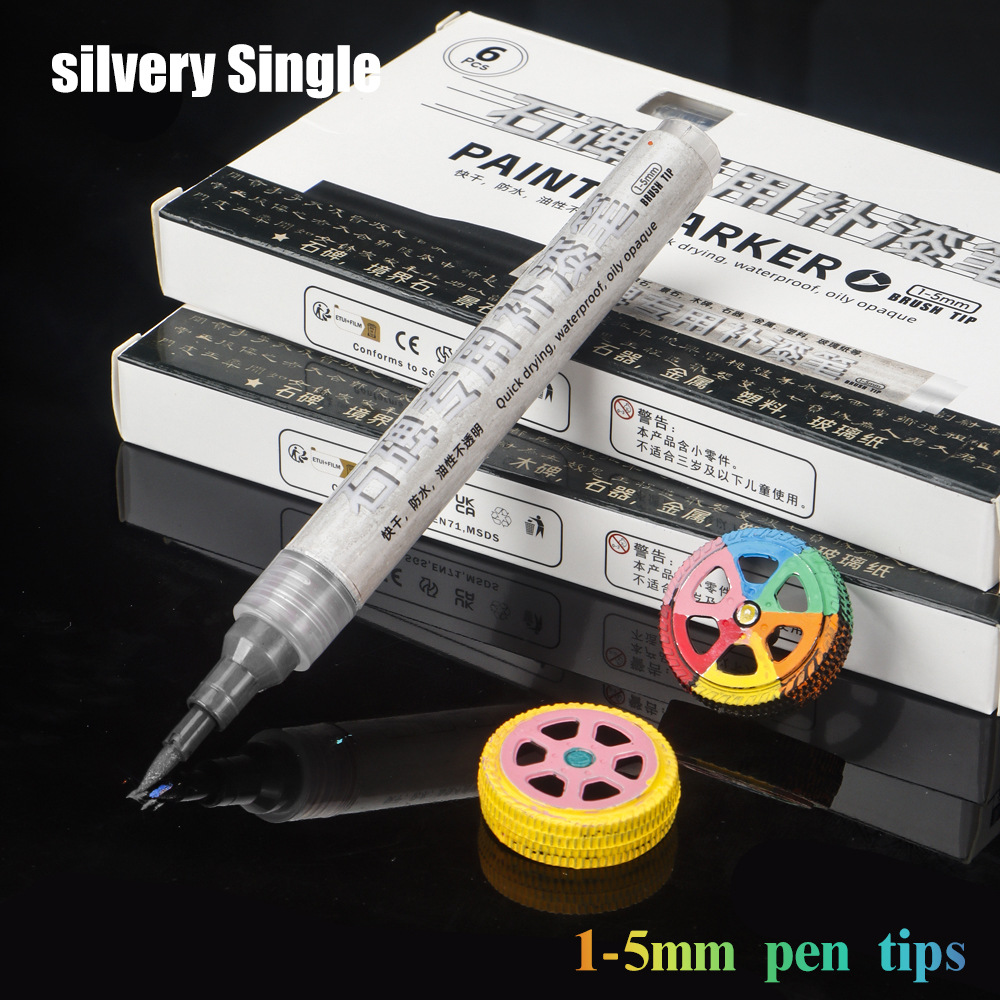 12 colores bolígrafo de pintura blando conjunto de cepillo aceitoso graffiti bolígrafo de pintura impermeable no desvanecido bolígrafo al por mayor