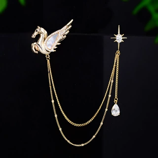 时尚飞马星星胸针小众设计感精致链条别针小领针胸花西装高档配饰
