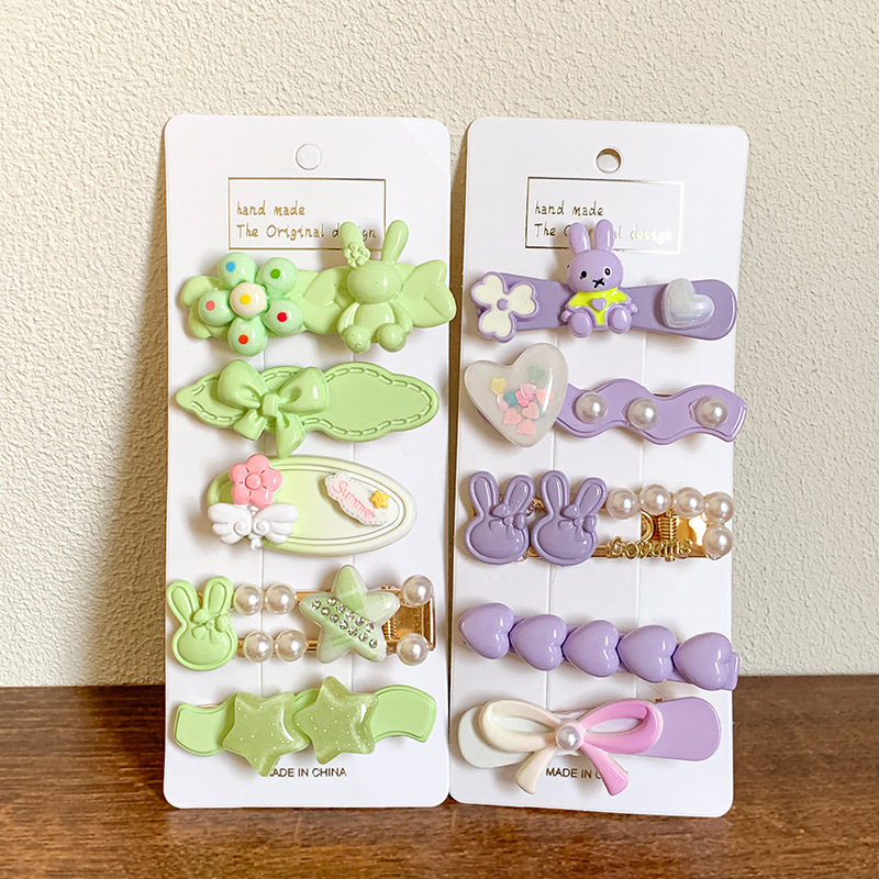 Ventas directas de fábrica 2025 nueva horquilla de color para mujer nueva pinza de flequillo lateral linda horquilla rota pinza de una palabra dulce