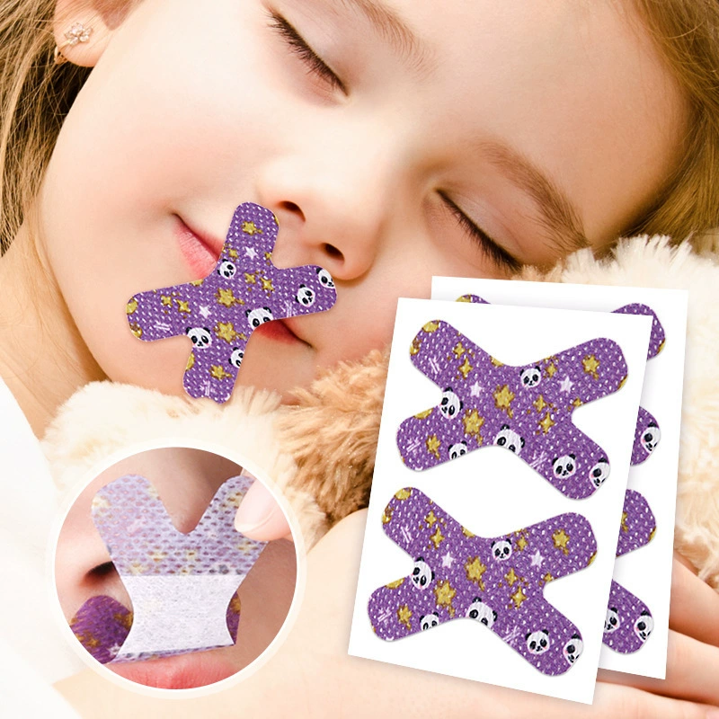 Мультяшные взрослые дети X-образные наклейки против храпа, ночные анти-храп, анти-открытый рот, дышащие физическим закрытым ртом, патч