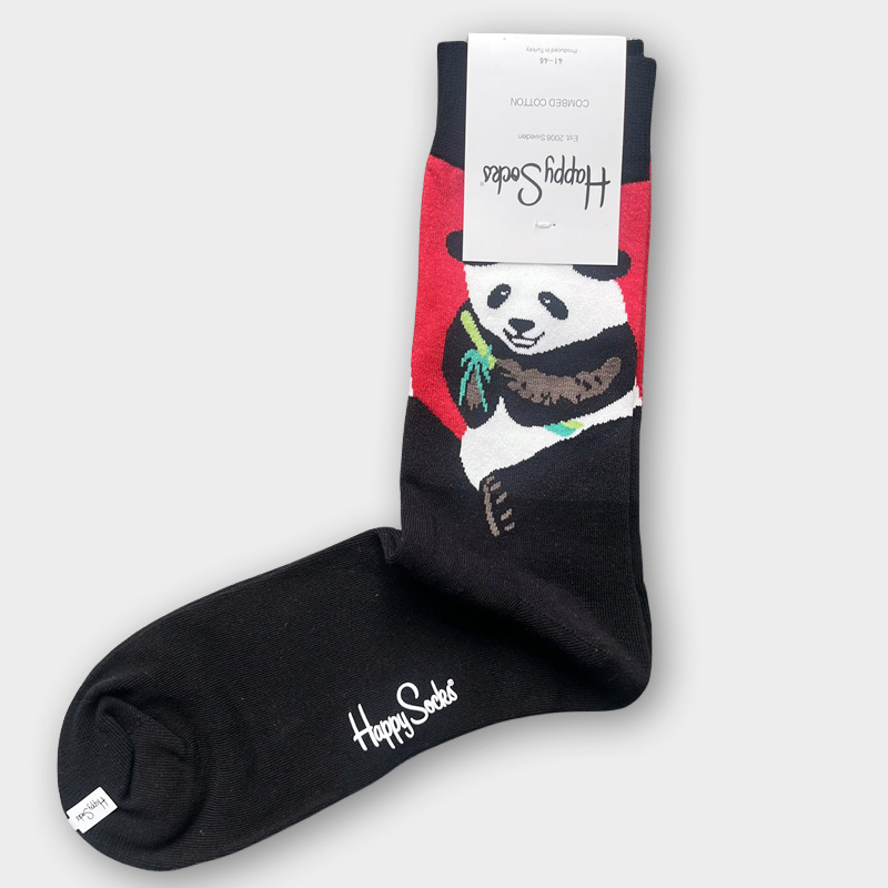 ハッピーソックス メンズソックス ミドル丈 コーマ綿 吸汗消臭 通気性 スウェーデン製 おしゃれ カラフル 薄手