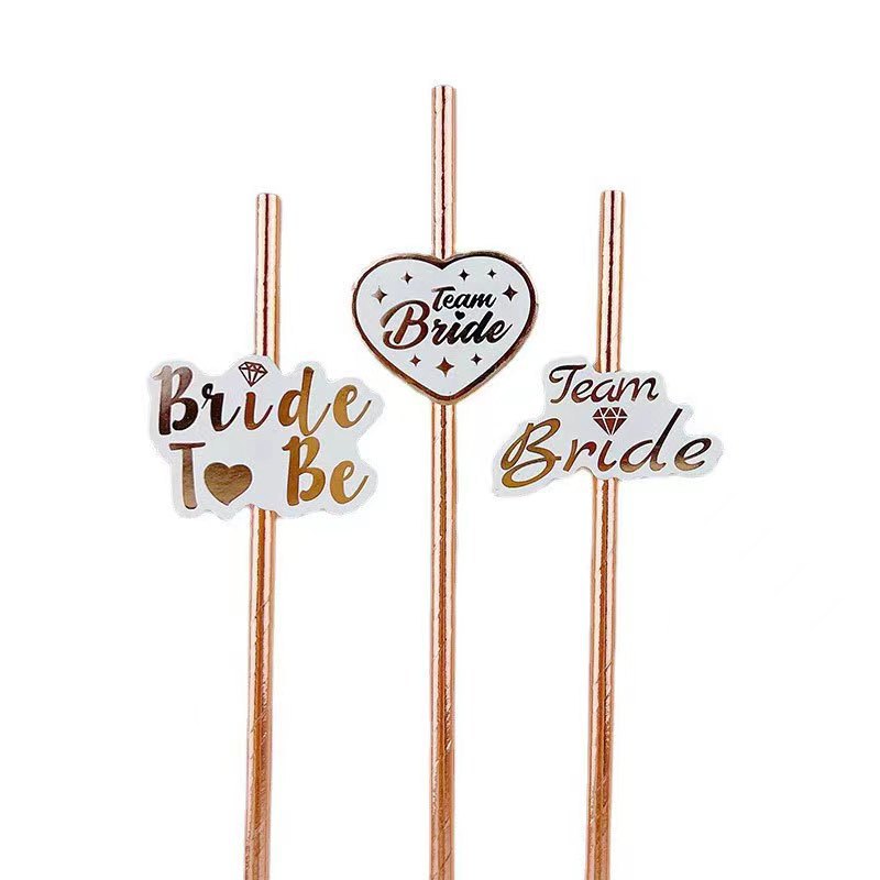 fiesta de boda desechable degradable equipo tarjeta de novia decoración postre pastel cóctel paja