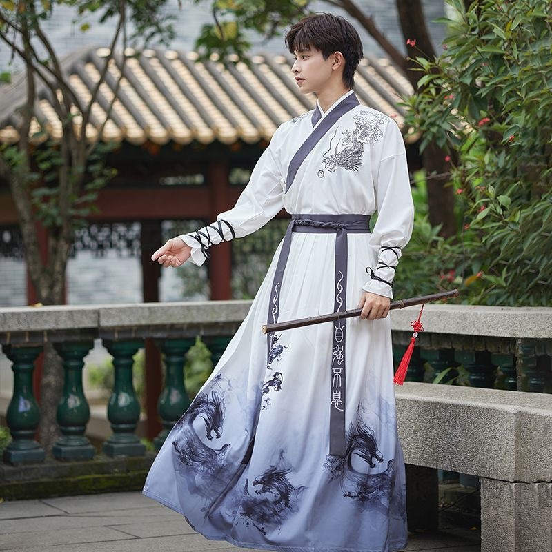 原创汉服男中国风古风男款剑客套装学生公子书生古装衣服全套班服