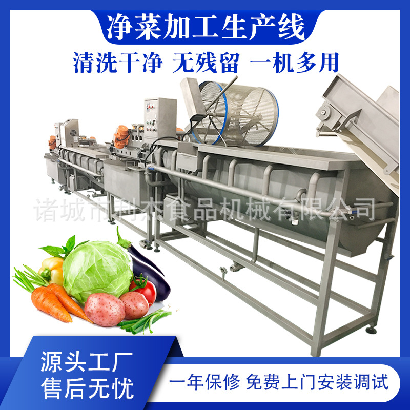 利杰果蔬海鲜气泡清洗机 喷淋式不锈钢清洗线 预制菜加工设备厂