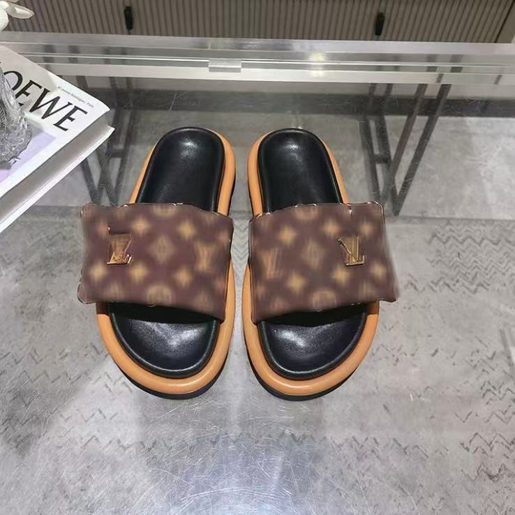 2025 burro pantuflas mujer velcro fondo grueso arrastre rojo verano relieve plano cuero pareja playa