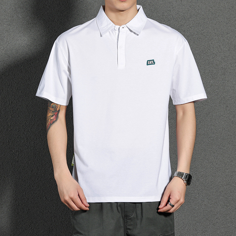 Herren Polo Shirt Kurzarm Lässig Weit Einfarbig Sommer Mode_voghion.com