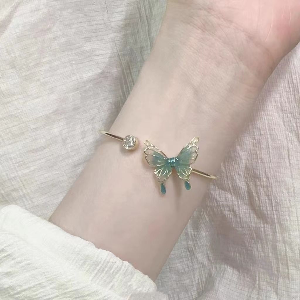 Green-tailed Butterfly Open Ring Chinese Style Jewelry For Women_voghion.com