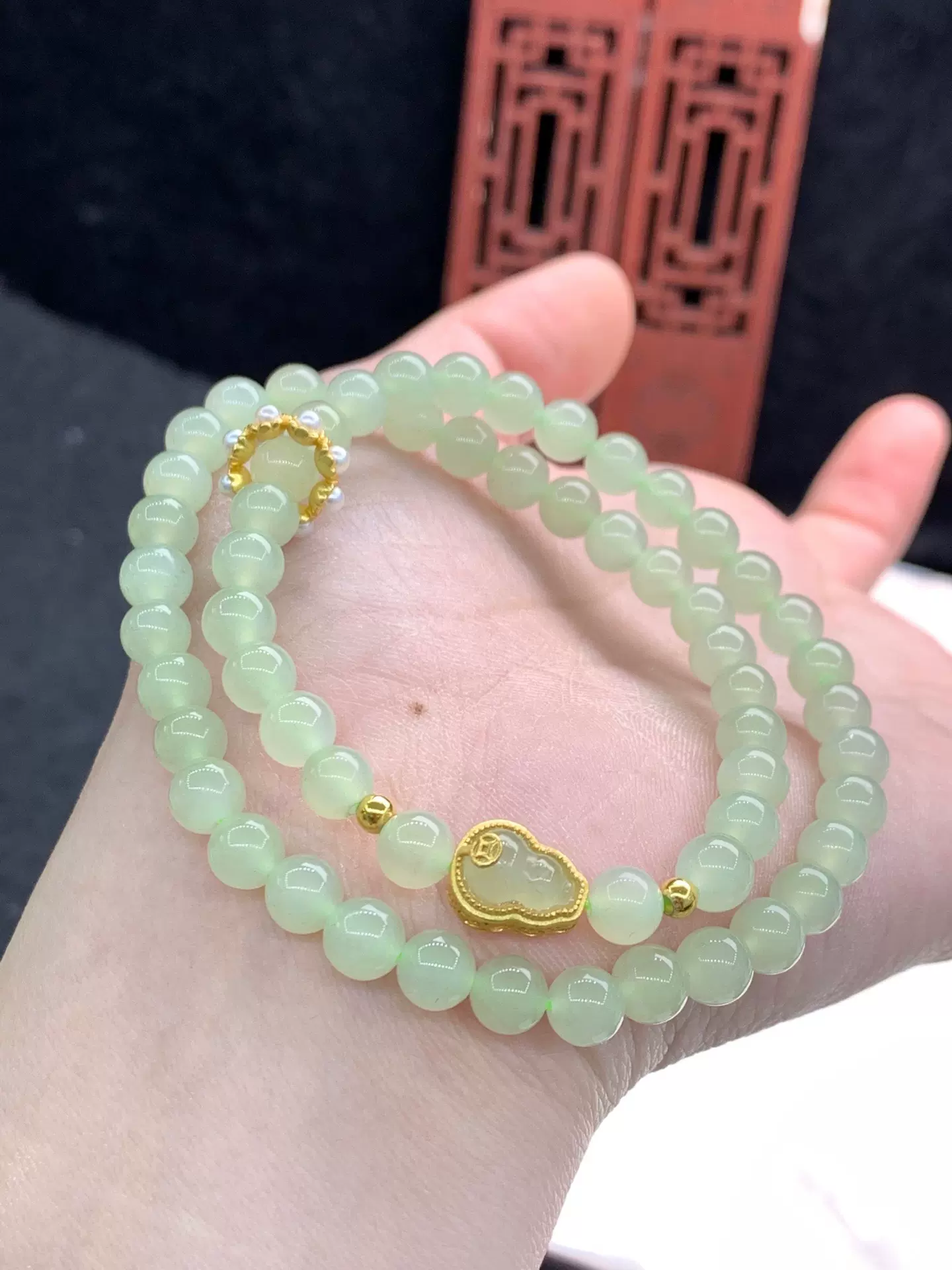 天然和田玉手链女生新款葫芦手串女多圈520情人节送女友闺蜜礼物