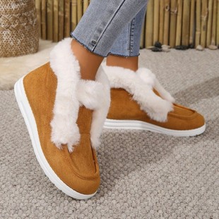 2024 foreign trade autumn and winter new plus size short tube wool mouth snow boots women's cross-border warm fleece-lined thick wool cotton boots