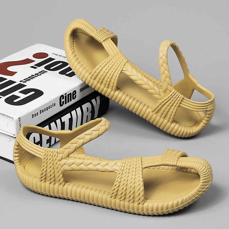 Носить на улице EVA тканые сандалии тапочки внешней торговли большие размеры модные ретро мужские и женские соломенные туфли тренды повседневные спортивные сандалии