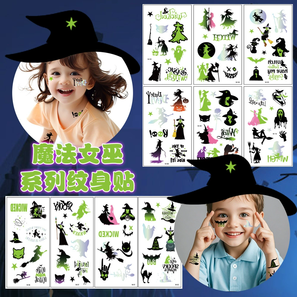 Трансграничный источник волшебная плохая ведьма татуировка наклейки высокого уровня легенды секретный лицевой руки временная татуировка наклейки