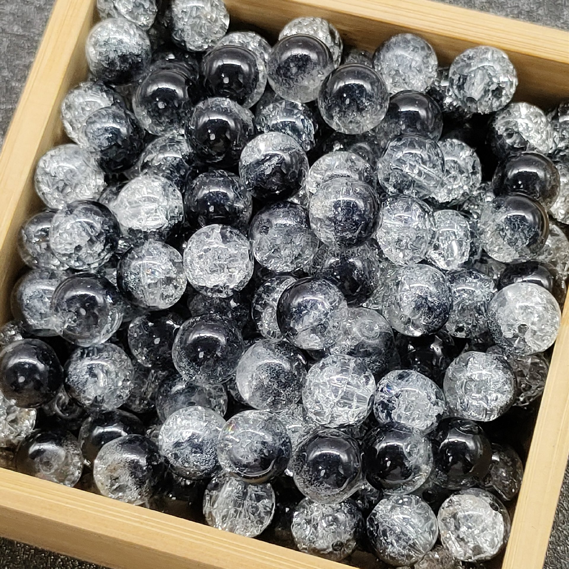 10mm瑠璃爆花珠新製品敦煌風2色グラデーション亀裂散珠diy古風長月火明同金