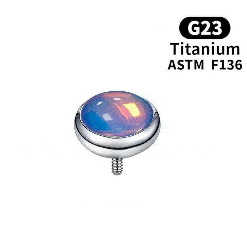 G23 Titanium Gradient Glitter Film Lip Stud with Oil-Drip Effect, 5mm Flat Back Labret Ear Cartilage Stud detail image 7