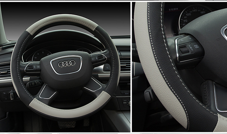 Summer Export Steering Wheel Cover Car Handle Cover Leather Steering Wheel Cover Car Interior Supplies Four-Season Sports Style