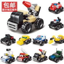 积木拼装玩具小颗粒军事警察男孩DIY小礼品儿童澄海批发兼容乐高