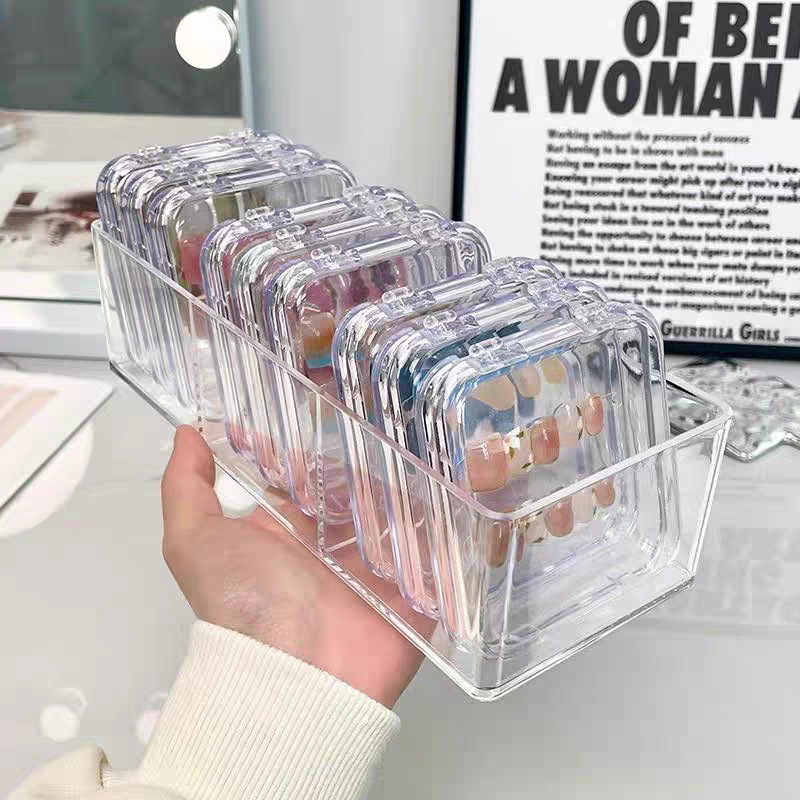 着用甲収納ケース透明カバー付き防塵ネイル爪貼り整理棚大容量ネイル携帯展示ケース|undefined