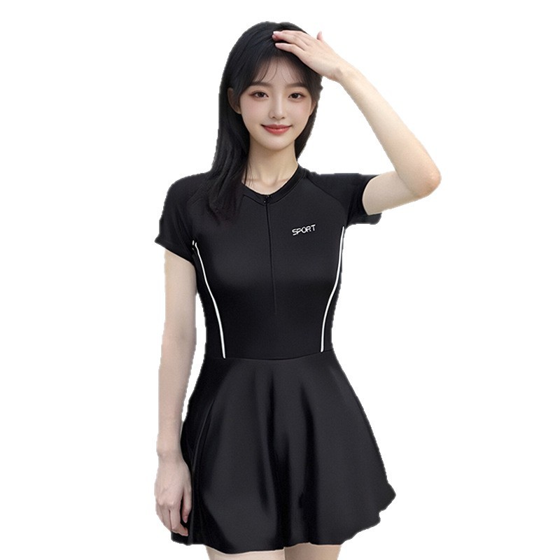 Traje de baño de verano para mujer talla grande gordo mm ligeramente gordo que cubre la carne adelgazante vacaciones de aguas termales deportes conservadores traje de baño de una pieza para mujer al por mayor