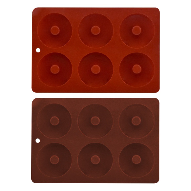 Cruz-Frontera 6-pieza silicona donut mousse pastel decoración macaron círculo silicona galleta molde de La jalea