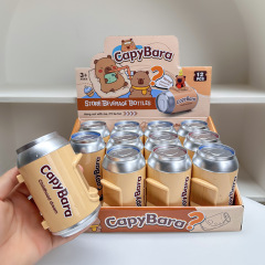 外贸水豚Capybara 卡皮巴拉动物盲盒易拉罐潮玩钥匙扣pvc摆件套装