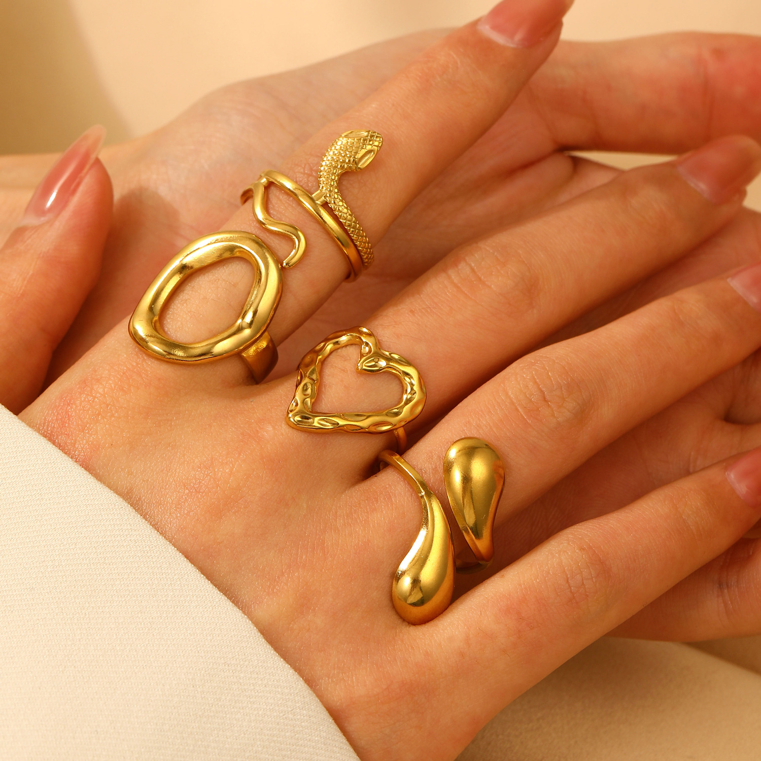 8g Weight Rings Classification Wholesale Jewelry Simple Style Classic Style Solid Color 304 Stainless Steel Plating Rings