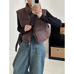 2025新款羽绒棉马甲韩版东大门时尚背心坎肩短款小个子棉服外套